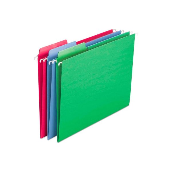 Smead Smead Erasable FasTab Hanging Folders, 1/3-Cut, Letter, 11 Point St, Assorted, 18/Box 64031 - main